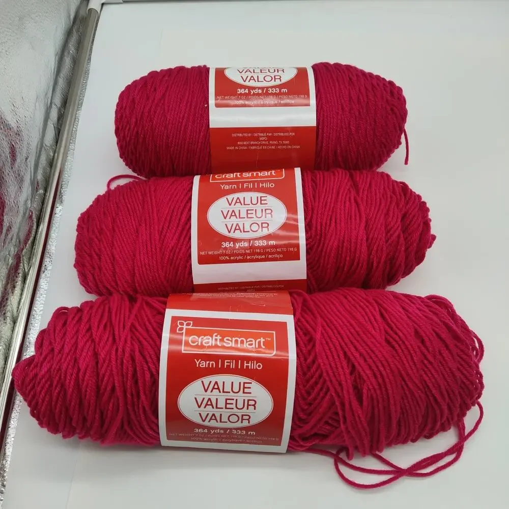 3X Craftsmart Value Yarn, Acrylic 7 oz 1 Full 2 @ 80% Fuchsia - Picture 1 of 5